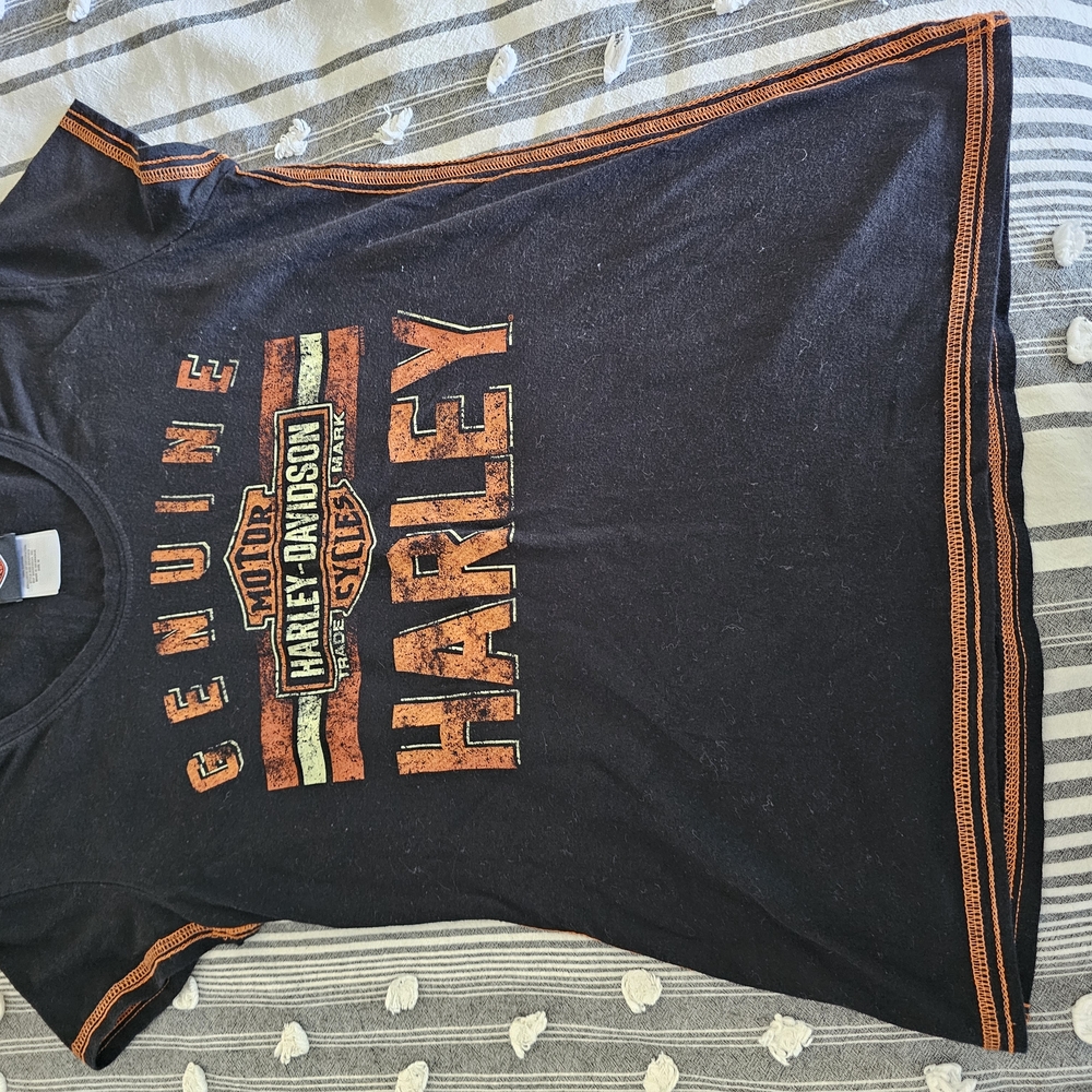 Harley-Davidson Black and Orange T-Shirt